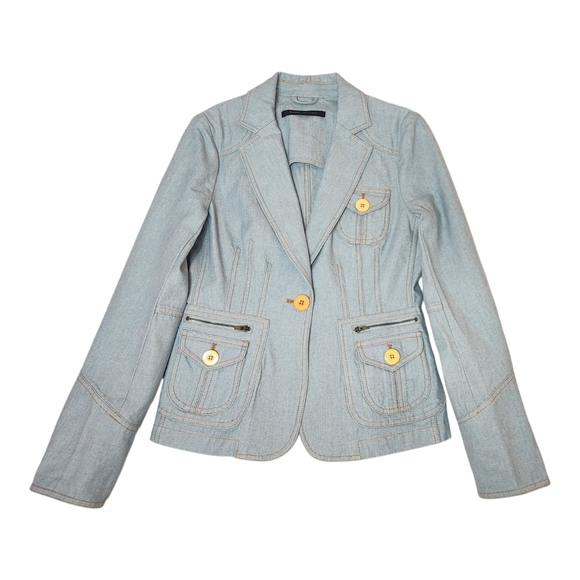 Marc Jacobs Women’s Denim Blue Blazer Jacket - Picture 3 of 11